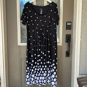 Lemmie for Nina Leonard | Polkadot Print | Short Sleeve | Midi Dress | Size L